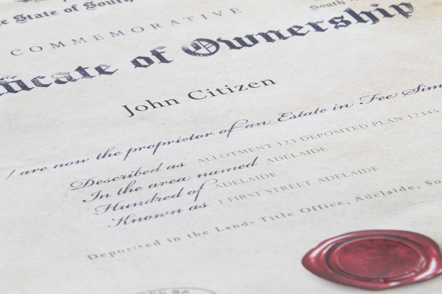 Certificate of Ownership