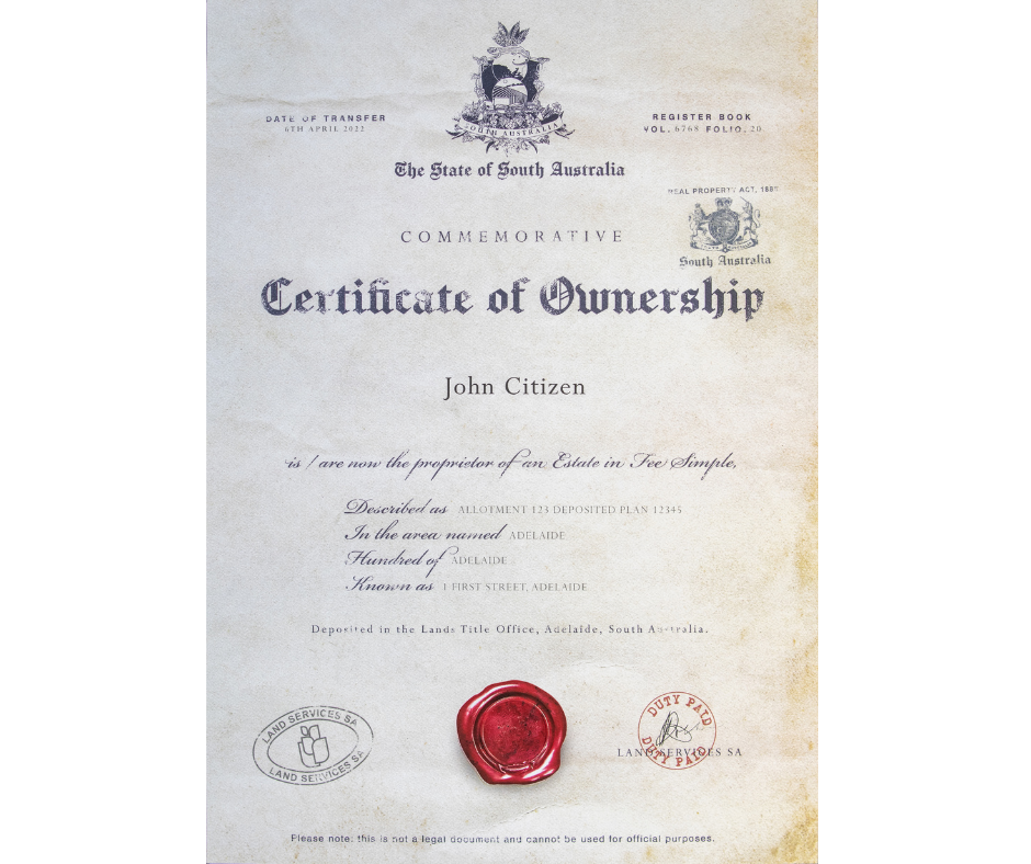 Certificate of Ownership